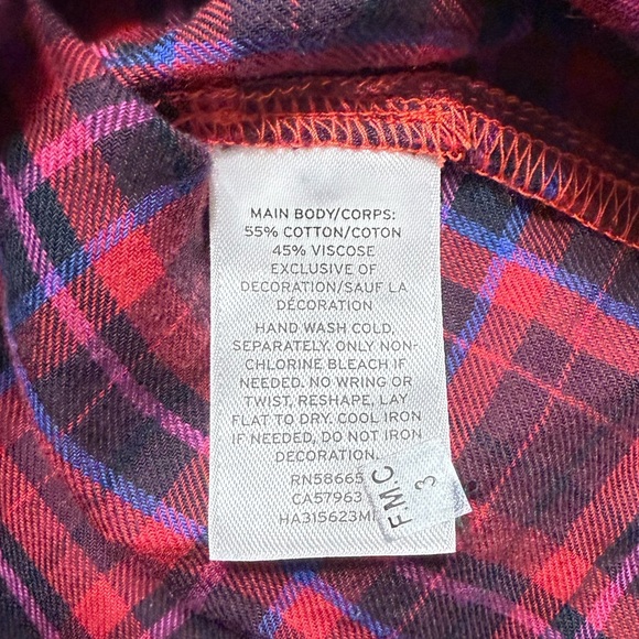 Halogen Burgundy Plaid Embellished Button Down Shirt - Picture 5 of 7